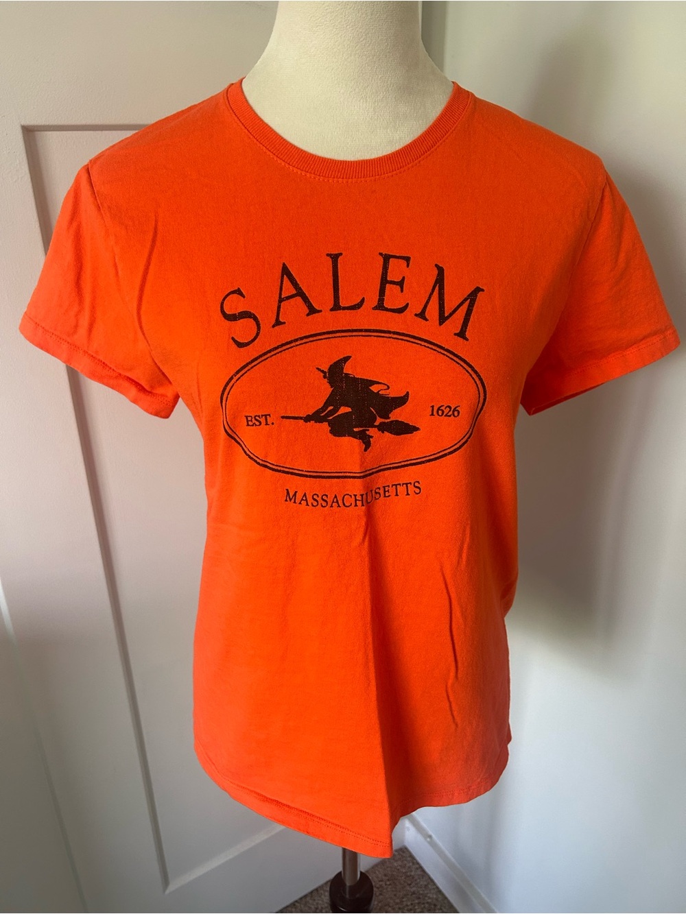 Salem Witch Graphic Crewneck T-Shirt - Orange